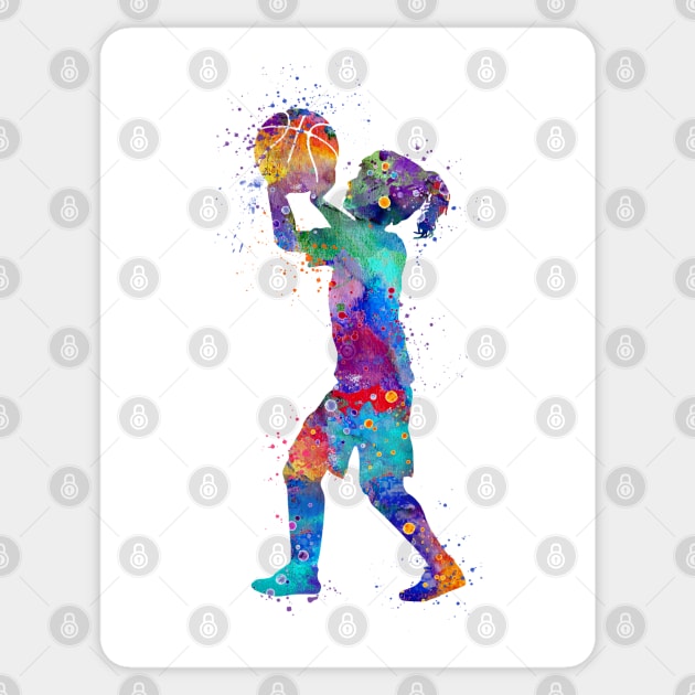 Girl Basketball Kid Watercolor Sport Gift Sticker by LotusGifts
